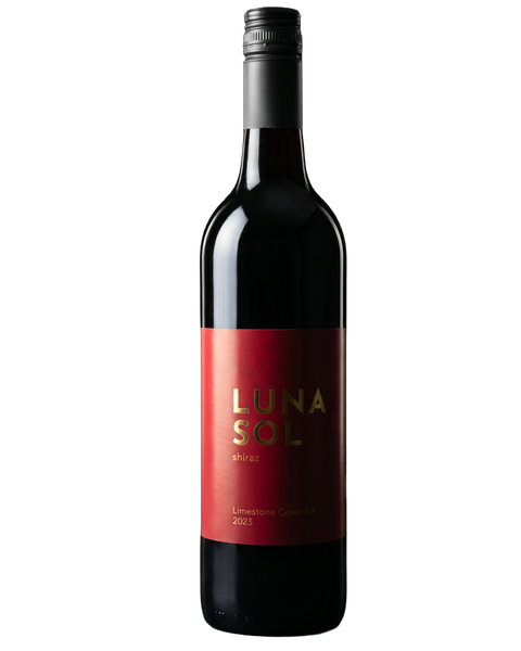 Bottle of Lunasol Shiraz, an Australian red wine