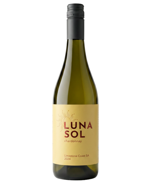 A bottle of Lunasol Chardonnay