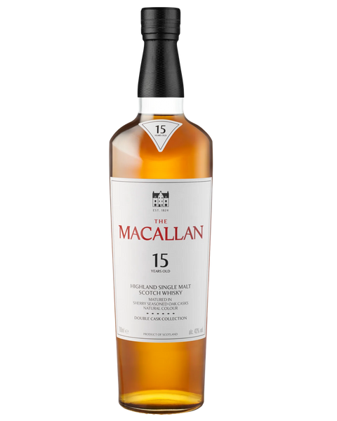 Bottle of The Macallan Double Cask 15 Years Old single malt Scotch whisky, 700ml