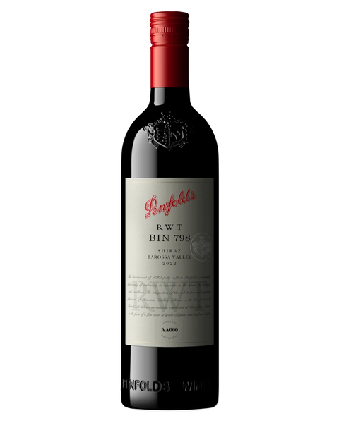 Bottle of Penfolds Bin 798 RWT Shiraz 2022, a Barossa Valley red wine