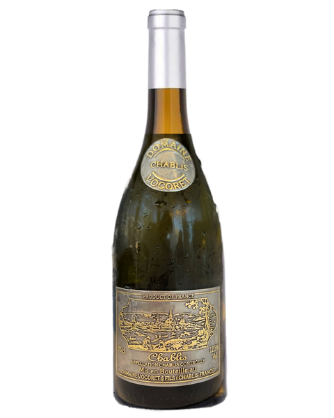 Bottle of Vocoret Cuvee Etain Chablis, a French Chardonnay white wine from Burgundy