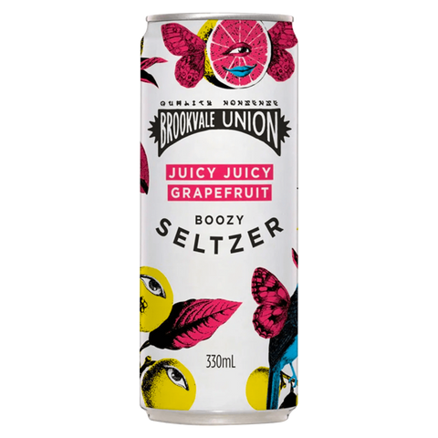 Brookvale Union Seltzer Juicy Juicy Grapefruit Cansnatural flavor and real fruit juice