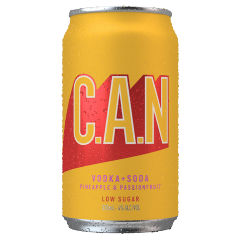 C.A.N Vodka + Soda Pineapple & Passionfruit Fruitful Soda in Can