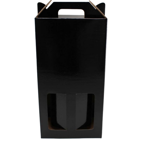 DoubleWineBox17x9x33cmheightBlack. Wine gift box .color black