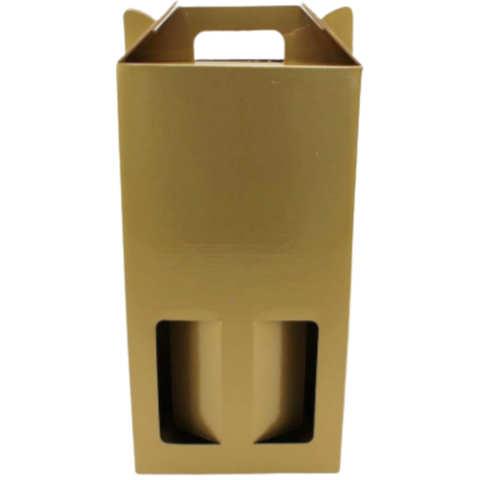Double Wine Box 17x9x33cm height Gold. Wine gift box color Gold