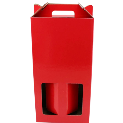 Double Wine Box 17x9x33cm height Red. Wine gift box color Red
