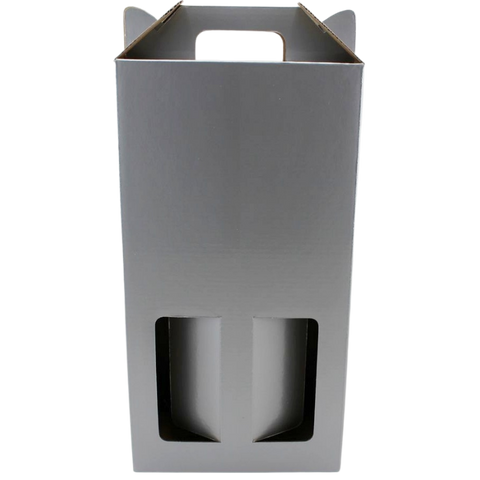 Double Wine Box 17x9x33cm height Silver. Wine gift box Color Silver