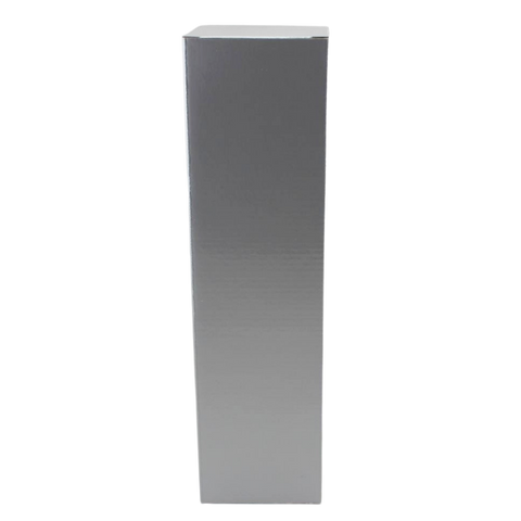 Single Wine Box 8.5x8.5x32cm height Silver. Wine gift box ,fits a standard size wine bottle (Silver)