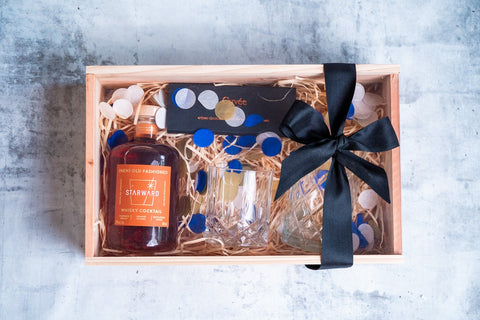 Starward Whisky Cocktail Valentines Day Hamper Set. Whiskey gift set box