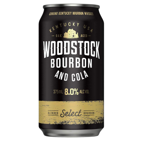 Woodstock Bourbon & Cola 8% Can 375mL. Affordable liquer