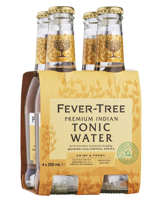 Fever Tree Premium Indian Tonic Water Bottles 200ml x 4 Pack