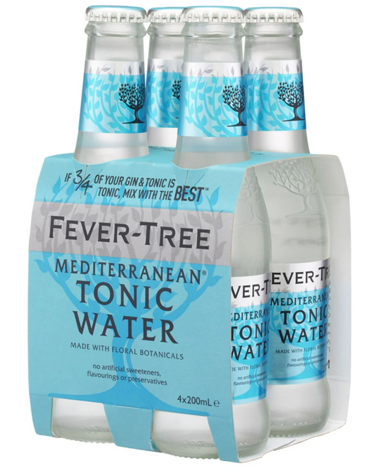 Fever Tree Premium Mediterranean Tonic Water 200ml x 4 Pack