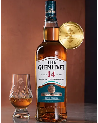 A bottle of Glenlivet 14 years old