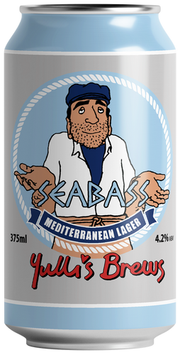 Yulli's Brews Seabass Mediterranean Lager Cans 375mL
