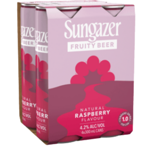 refreshing and delicious Sungazer Fruity Beer Natural Raspberry