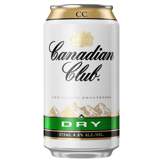 Canadian Club Whisky & Dry Cans 375ml. Refreshing alternative to beer.